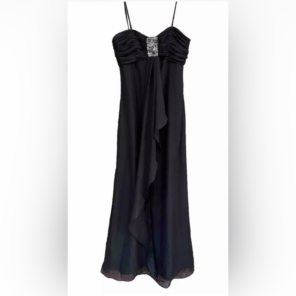 Jordan | Strapless Empire Chiffon A-Line Prom Bridesmaid Dress Black